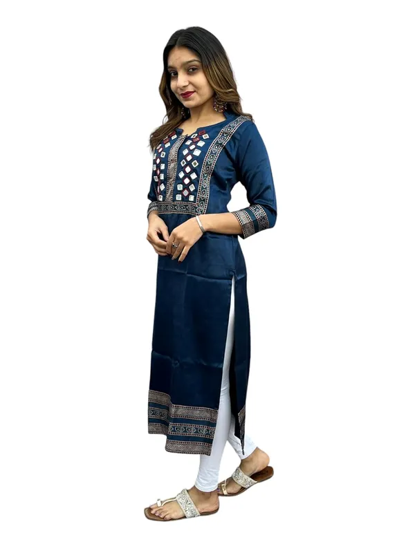 Blue_Premium_Embroiderd_Ethnic_Mashru_Silk_Ajarakh_Mirror_Kurti_Tunic_|_Outdoor_Dress_|_Long_Kurti_For_Women