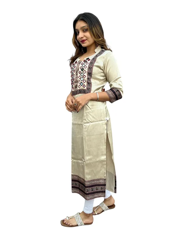 Cream_Premium_Embroiderd_Ethnic_Mashru_Silk_Ajarakh_Mirror_Kurti_Tunic_|_Outdoor_Dress_|_Long_Kurti_For_Women