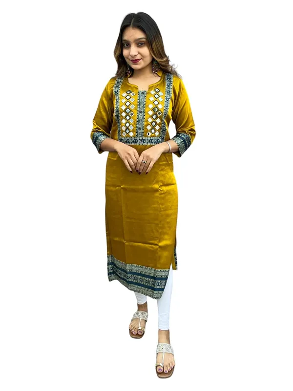 Mustard_Premium_Embroiderd_Ethnic_Mashru_Silk_Ajarakh_Mirror_Kurti_Tunic_|_Outdoor_Dress_|_Long_Kurti_For_Women