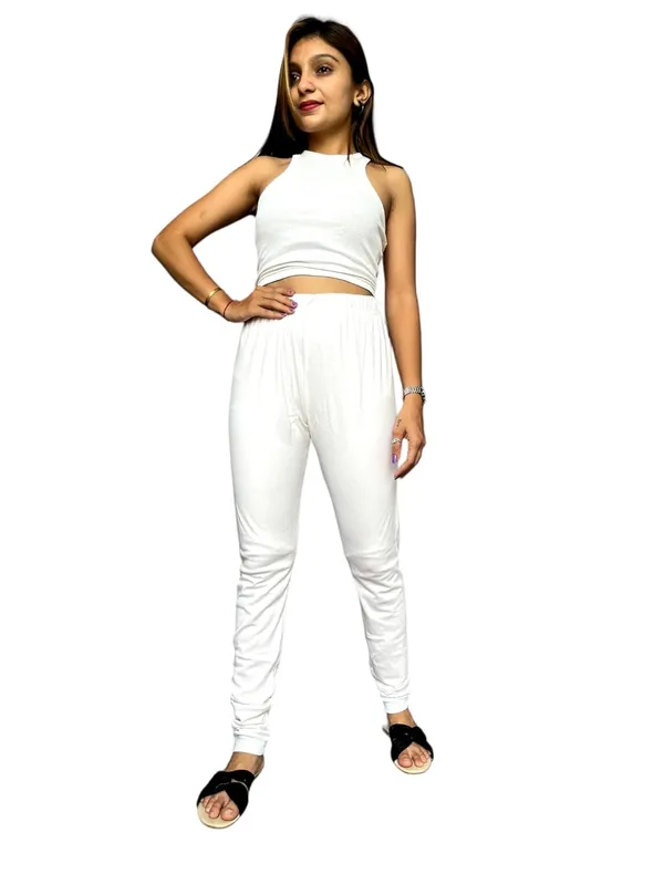 White_Premium_Ethnic_Cotton_Leggings_|_Solid_Pants_|_Yoga_Leggings_For_Women