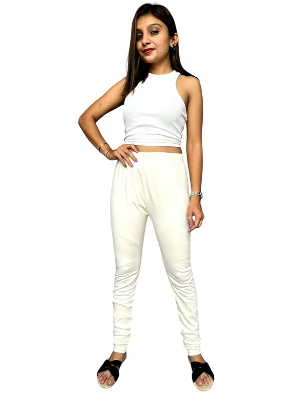 Cream_Premium_Ethnic_Cotton_Leggings_|_Solid_Pants_Yoga_Leggings_For_Women