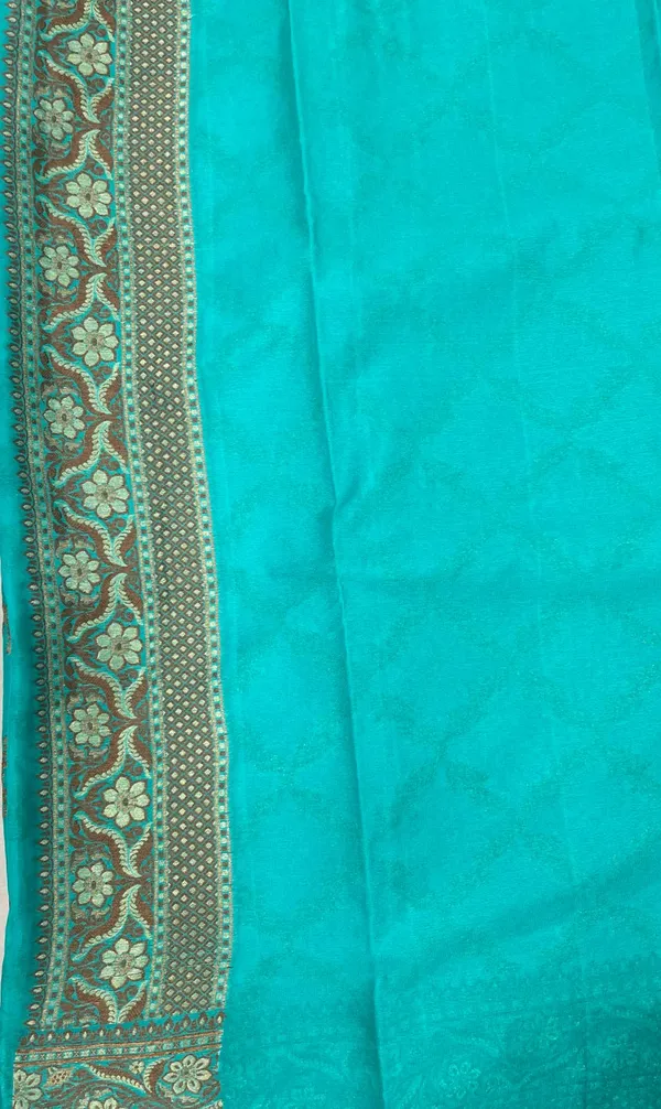 Humairah_Presents_Pure_Handwoven_Sea_Green_Chiffon_Kadiyal_Copper_Zari_Jaal_and_Resham_Mina_Zari_Boota_Pallu_with_Sea_Green_Blouse