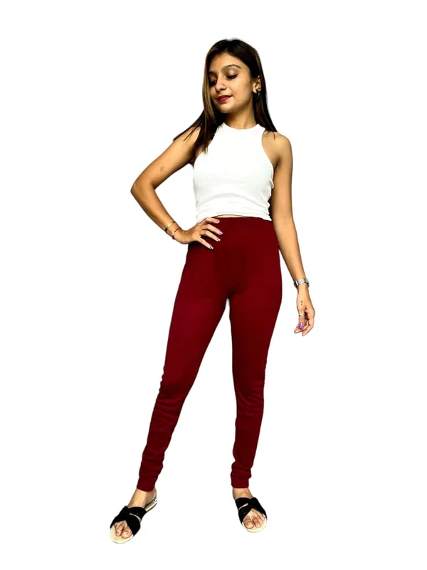 Maroon_Premium_Ethnic_Cotton_Leggings_|_Solid_Pants_Yoga_Leggings_For_Women