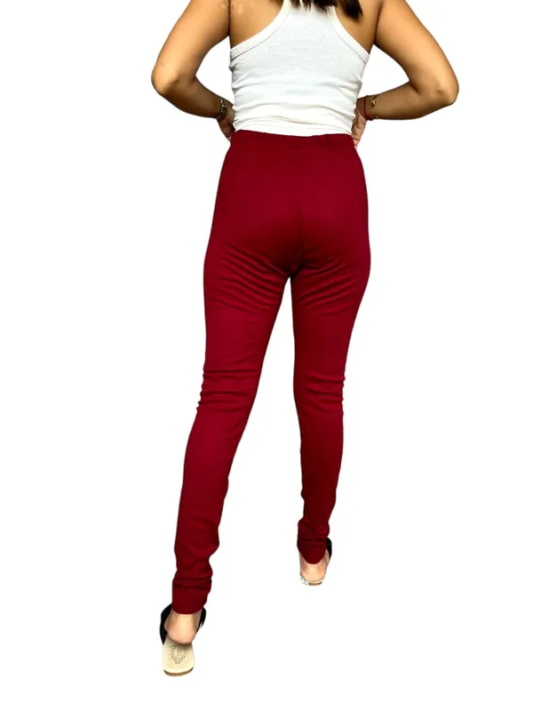 Maroon_Premium_Ethnic_Cotton_Leggings_|_Solid_Pants_Yoga_Leggings_For_Women