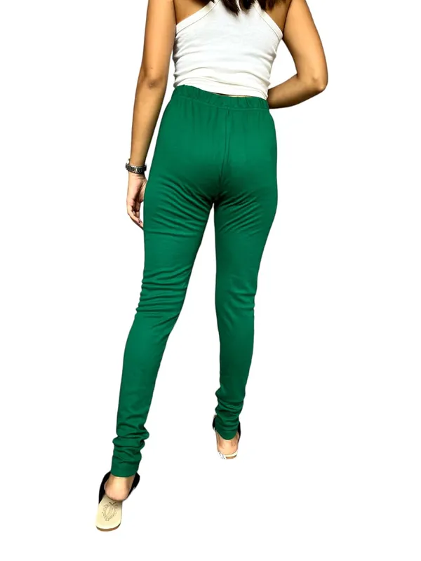 Dark_Green_Premium_Ethnic_Cotton_Leggings_|_Solid_Pants_Yoga_Leggings_For_Women