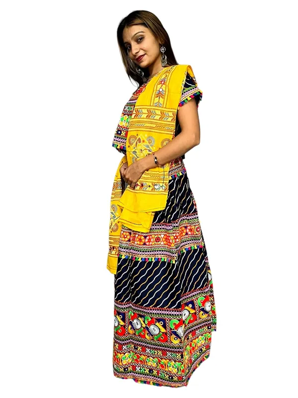 Blue_Premium_Leriya_Pata_Handicraft_Traditional_Chaniya_Choli_Cotton_Umbrella_Style_With_Embroidery_Heavy_Kutchi_Work_For_Women_&_Girls