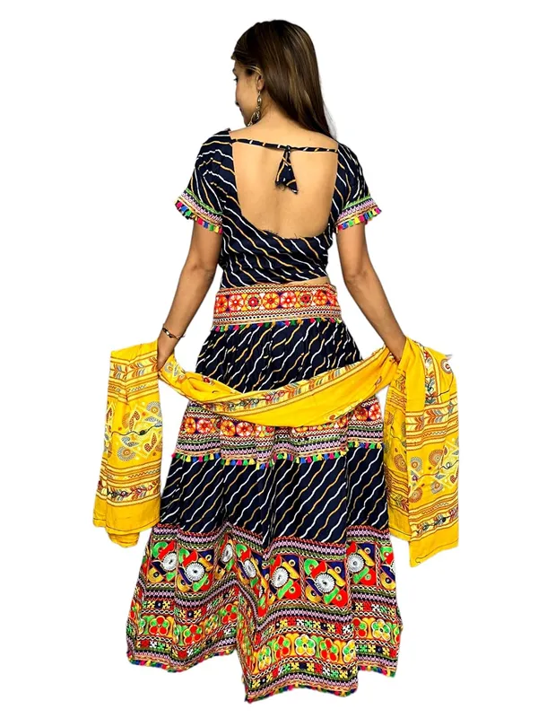 Blue_Premium_Leriya_Pata_Handicraft_Traditional_Chaniya_Choli_Cotton_Umbrella_Style_With_Embroidery_Heavy_Kutchi_Work_For_Women_&_Girls