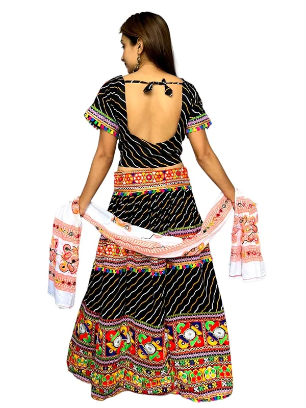Black_Premium_Leriya_Pata_Handicraft_Traditional_Chaniya_Choli_Cotton_Umbrella_Style_With_Embroidery_Heavy_Kutchi_Work_For_Women_&_Girls