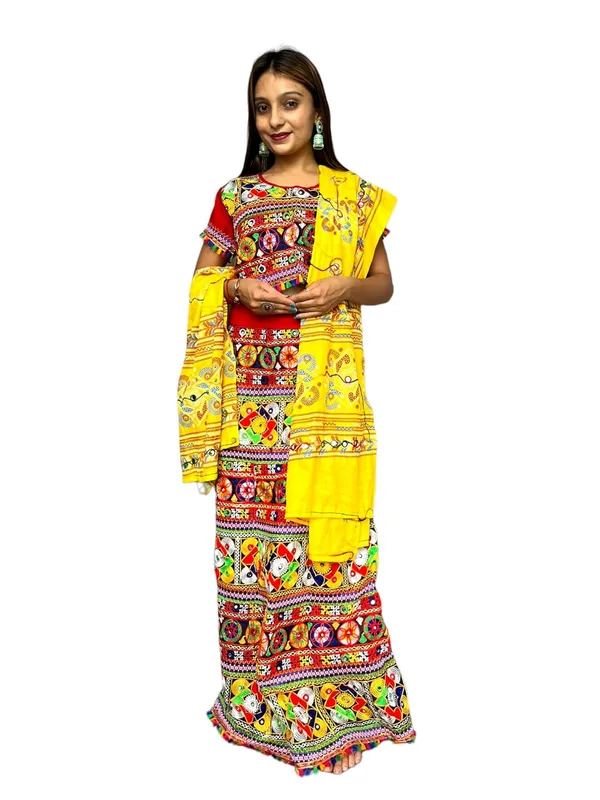 Multicolor_Premium_Handicraft_Traditional_Chaniya_Choli_Cotton_Umbrella_Style_With_Embroidery_Heavy_Kutchi_Work_For_Women_&_Girls