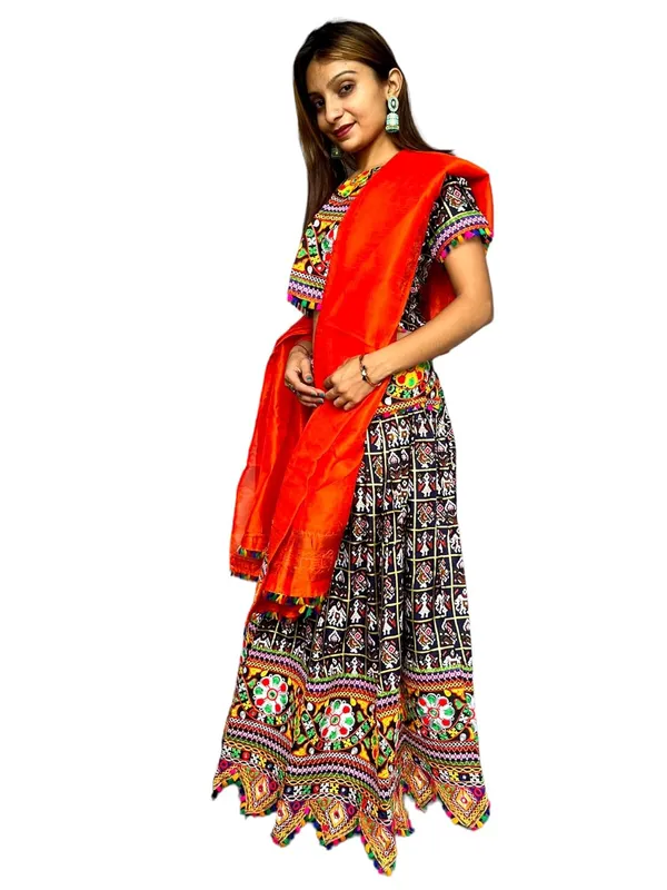 Blue_Premium_Handicraft_Traditional_Chaniya_Choli_Cotton_Umbrella_Style_With_Embroidery_Heavy_Kutchi_Work_For_Women_&_Girls