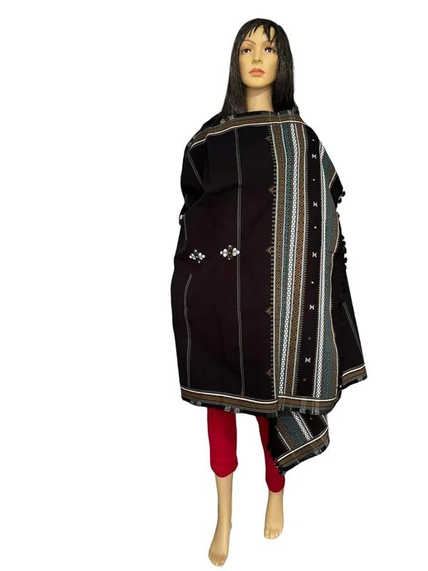 Black_Premium_Handicraft_Traditional_Kutchi_Pure_Handloom/Woollen_Shawl_Chamukh_For_Women_&_Girls