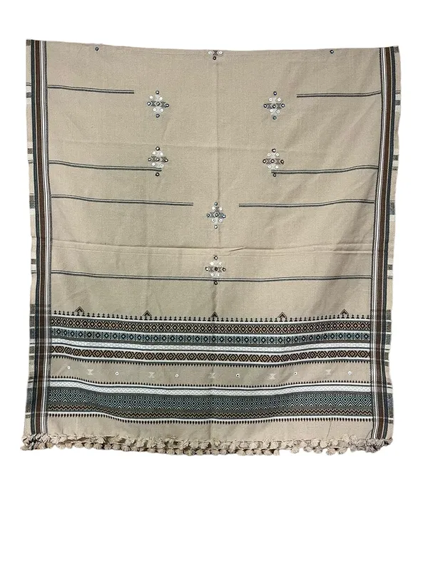 Cream_Premium_Handicraft_Traditional_Kutchi_Pure_Handloom/Woollen_Shawl_Chamukh_For_Women_&_Girls