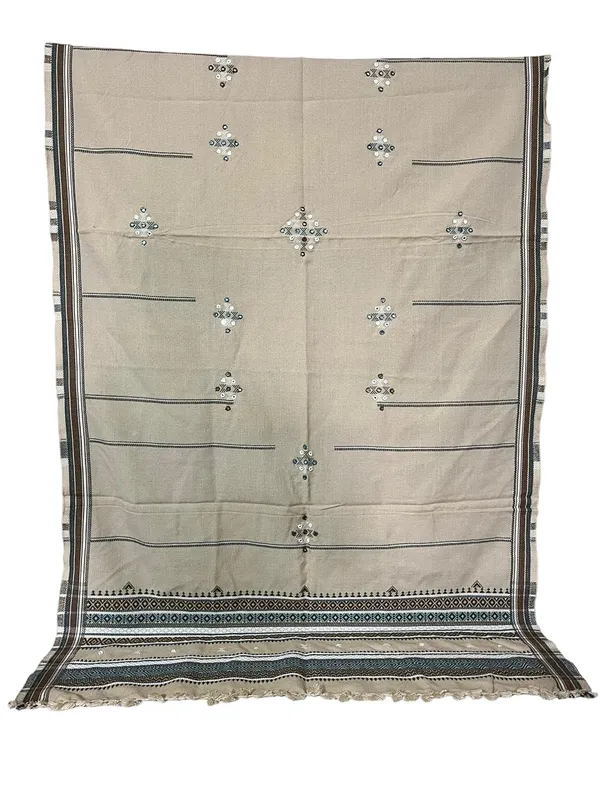 Cream_Premium_Handicraft_Traditional_Kutchi_Pure_Handloom/Woollen_Shawl_Chamukh_For_Women_&_Girls