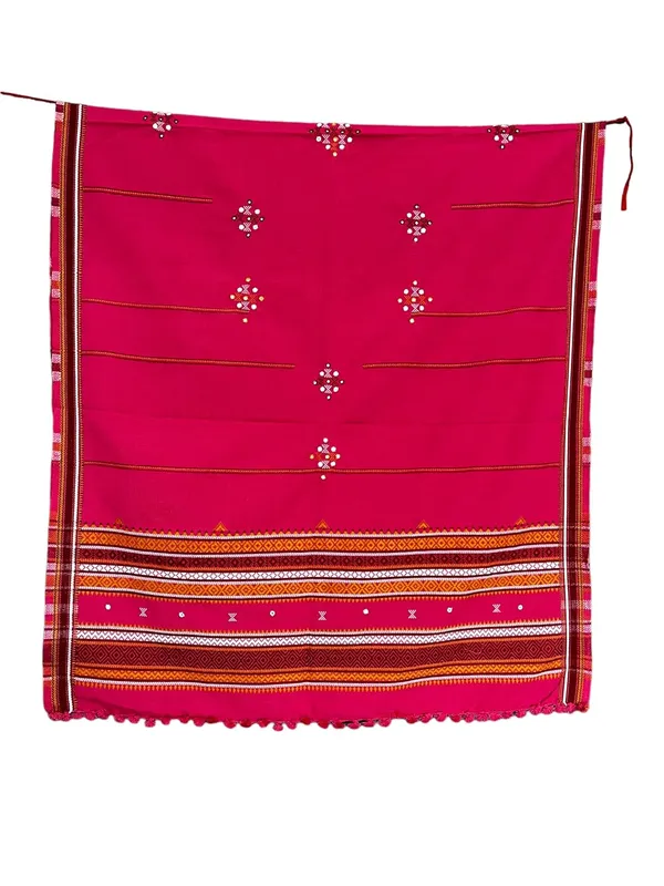 Pink_Premium_Handicraft_Traditional_Kutchi_Pure_Handloom/Woollen_Shawl_Chamukh_For_Women_&_Girls