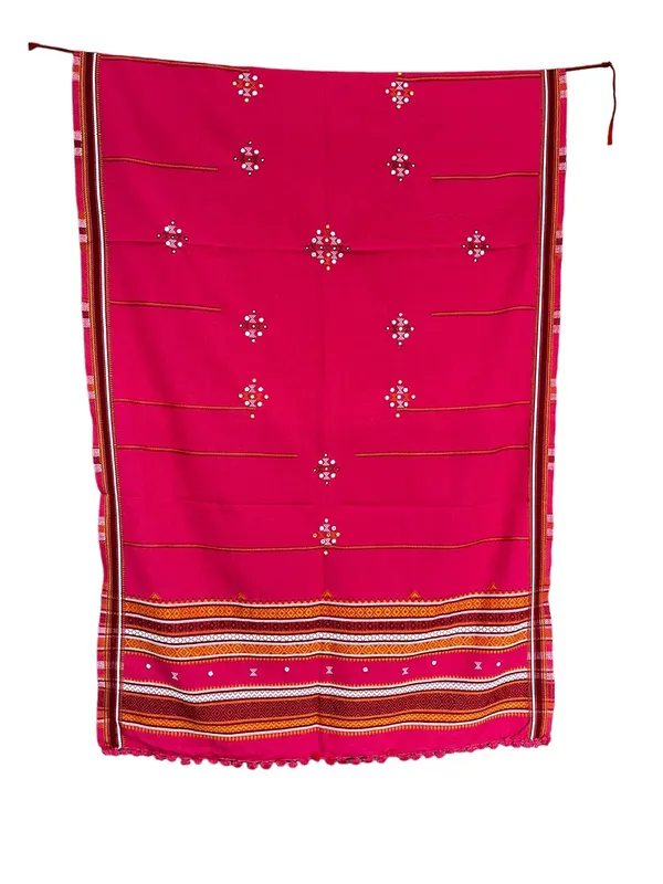 Pink_Premium_Handicraft_Traditional_Kutchi_Pure_Handloom/Woollen_Shawl_Chamukh_For_Women_&_Girls