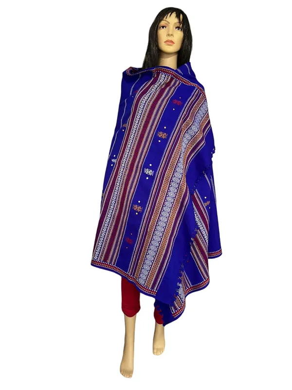 Royal_Blue_Premium_Handicraft_Traditional_Kutchi_Pure_Handloom/Woollen_Shawl_Chamukh_For_Women_&_Girls