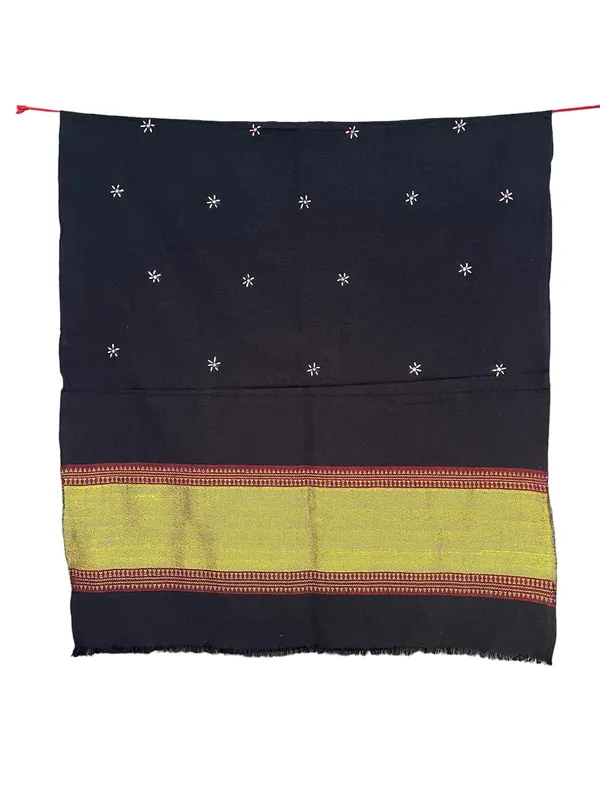 Black_Premium_Handicraft_Traditional_Kutchi_Pure_Handloom/Woollen_Shawl_For_Women_&_Girls