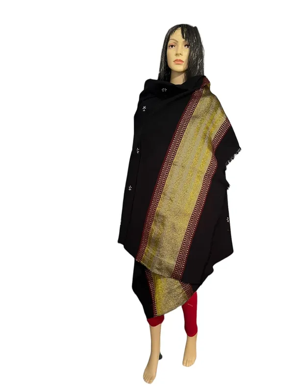 Black_Premium_Handicraft_Traditional_Kutchi_Pure_Handloom/Woollen_Shawl_For_Women_&_Girls