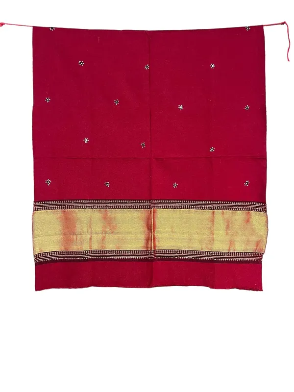 Maroon_Premium_Handicraft_Traditional_Kutchi_Pure_Handloom/Woollen_Shawl_For_Women_&_Girls