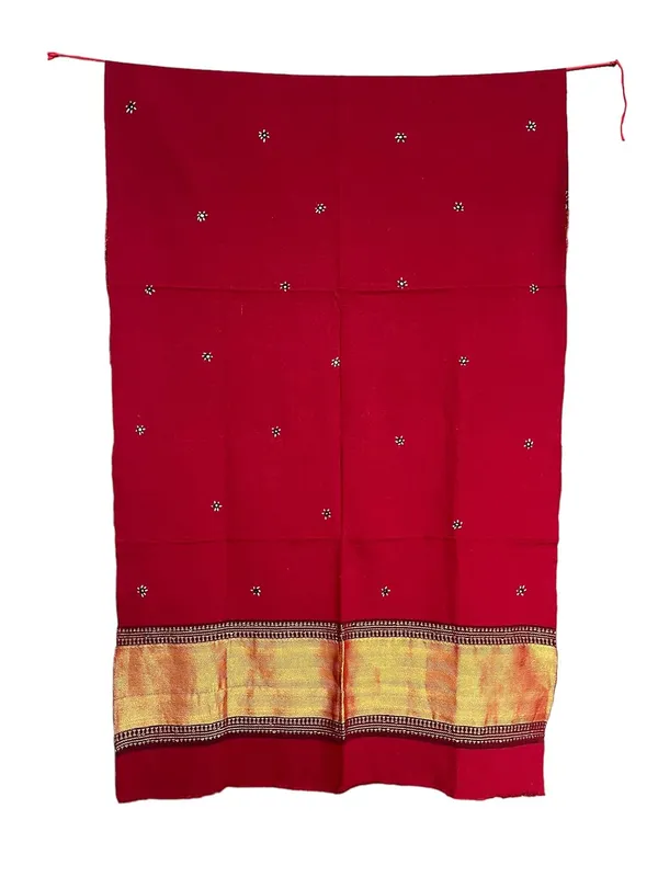 Maroon_Premium_Handicraft_Traditional_Kutchi_Pure_Handloom/Woollen_Shawl_For_Women_&_Girls
