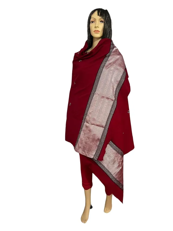 Silver_Premium_Handicraft_Traditional_Kutchi_Pure_Handloom/Woollen_Shawl_For_Women_&_Girls