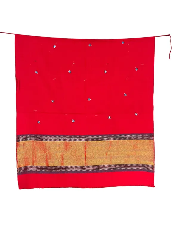 Red_Premium_Handicraft_Traditional_Kutchi_Pure_Handloom/Woollen_Shawl_For_Women_&_Girls