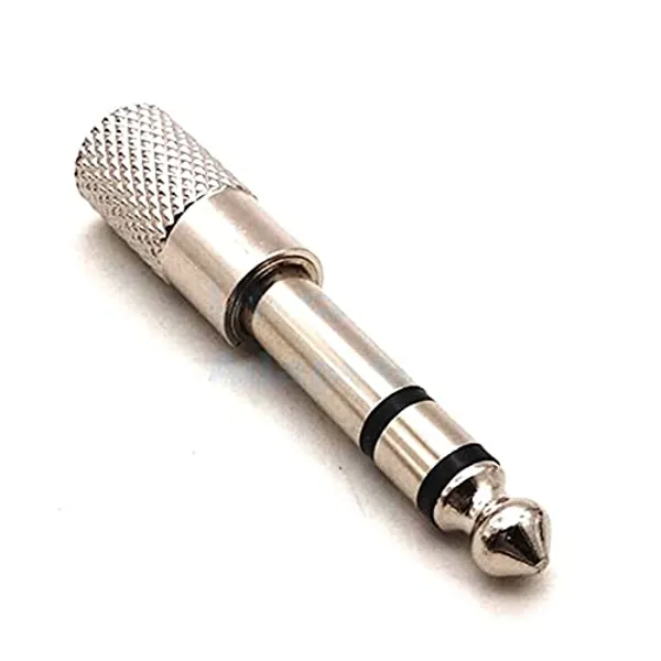 Pack_of_1_Jack_6.35mm_Male_Plug_to_3.5mm_Female_Connector_Headphone_Amplifier_Adapter_Microphone_6.3_to_3.5_mm_Audio_Converter_Silver_Plated