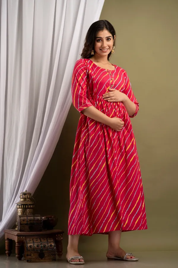 Paradaise_lahriya_Cotton_Printed_Maternity_And_Feeding_Kurti_Combo_Of_2