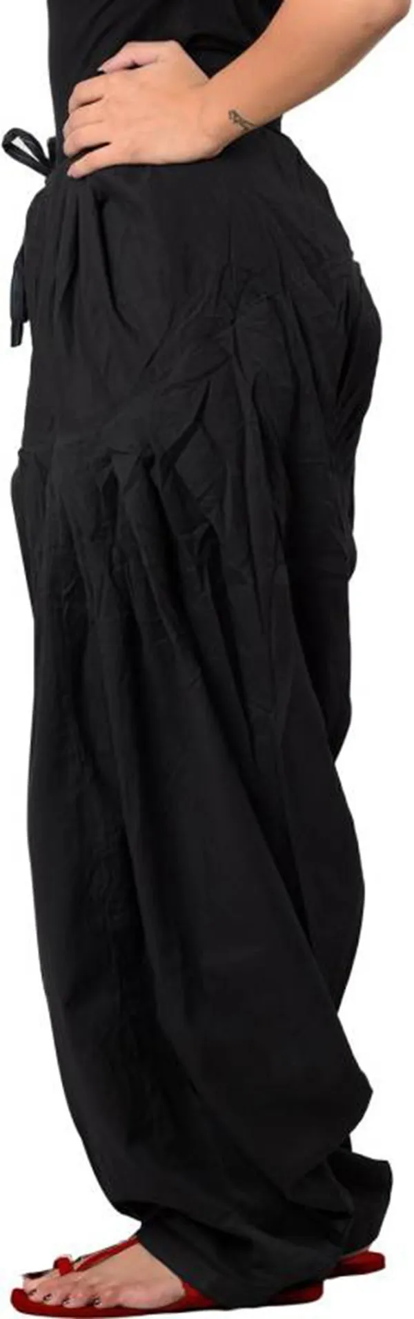 Black_Cotton_Solid_Patiala_Salwar_For_Women