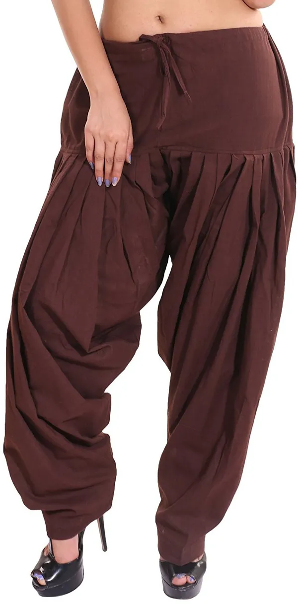 Brown_Cotton_Patiala_Salwar_For_Women
