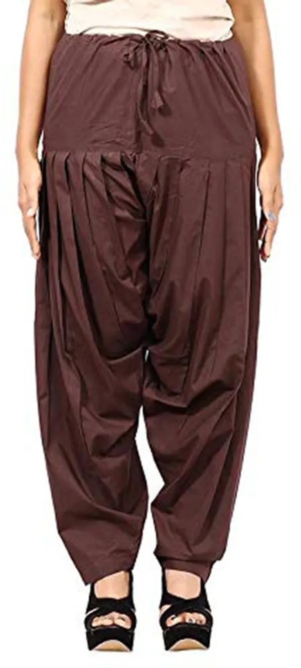 Brown_Cotton_Patiala_Salwar_For_Women