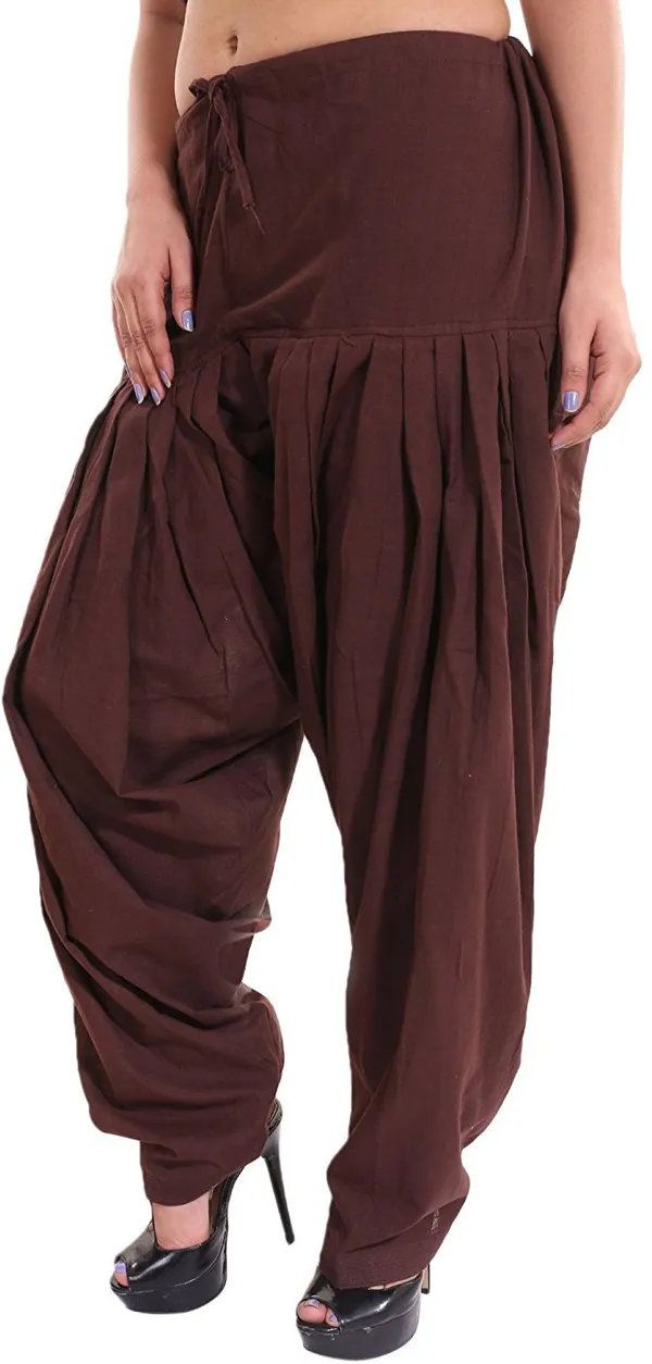 Brown_Cotton_Patiala_Salwar_For_Women