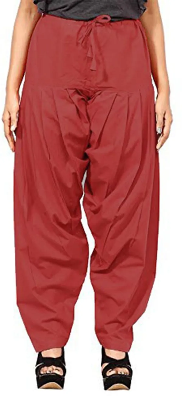 Maroon_Cotton_Patiala_Salwar_Pants_For_Women.