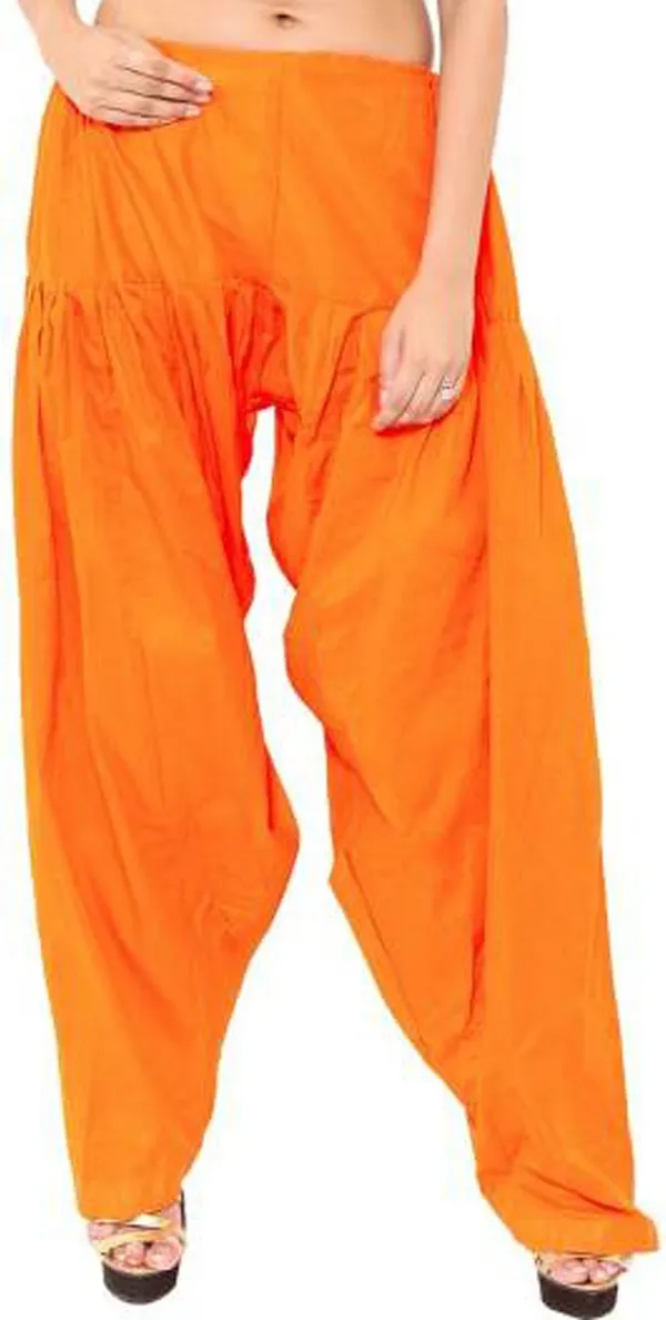 Bright_Orange_Cotton_Patiala_Salwar_For_Women
