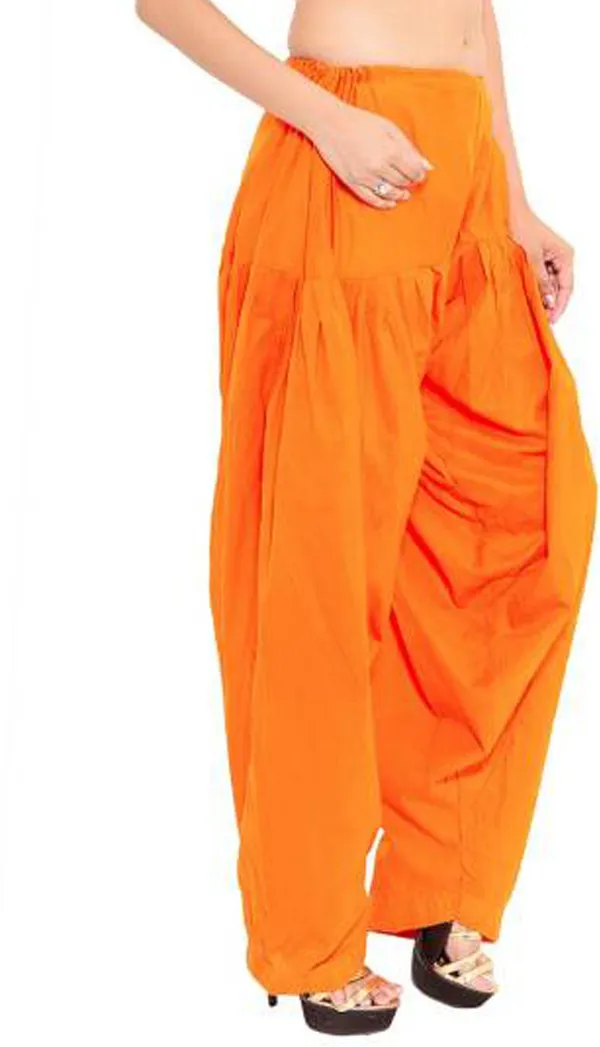 Bright_Orange_Cotton_Patiala_Salwar_For_Women