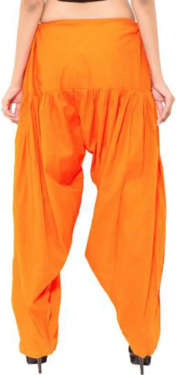 Bright_Orange_Cotton_Patiala_Salwar_For_Women