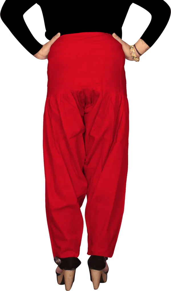 Red_Cotton_Patiala_Salwar_For_Women
