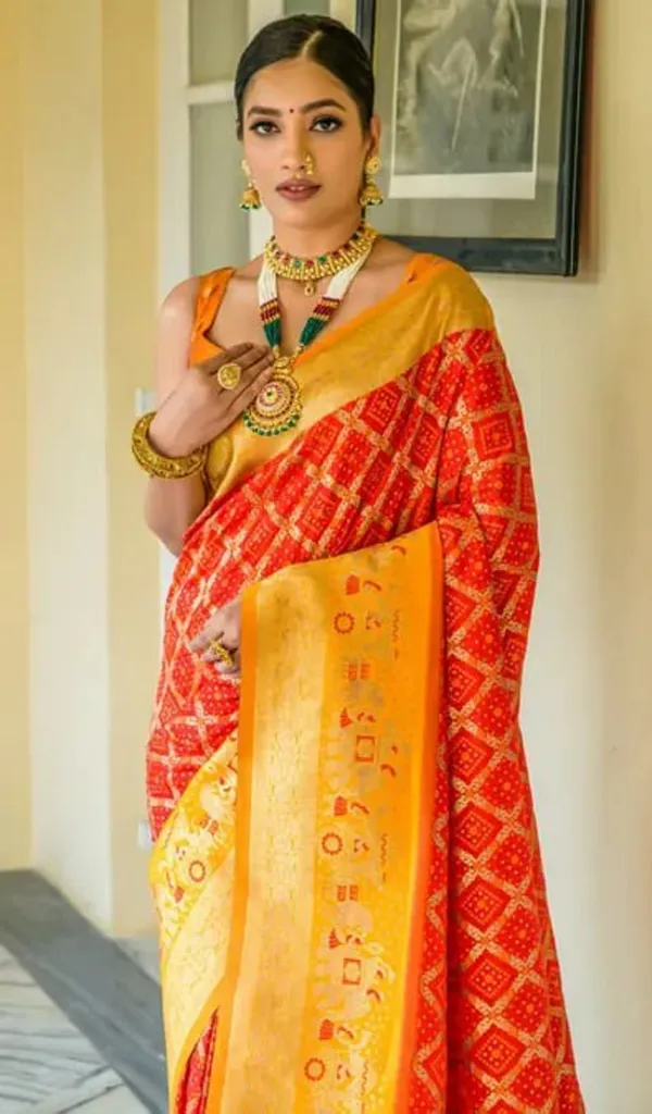 Red_Yellow_Darbari_Patola_Silk_Saree