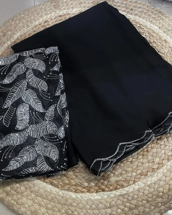 Black_Soft_Georgette_Embroidered_Saree