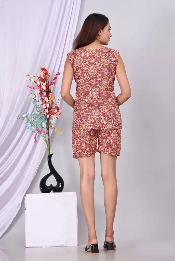 Peach_Pure_Cotton_Printed_Casual_Wear_Co_Ord_Set_For_Women