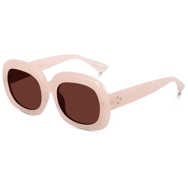 Peach_Oversized_Square_UV/UB_Protected_Sunglasses_-_For_Women_(3364P)