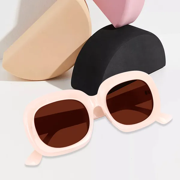 Peach_Oversized_Square_UV/UB_Protected_Sunglasses_-_For_Women_(3364P)