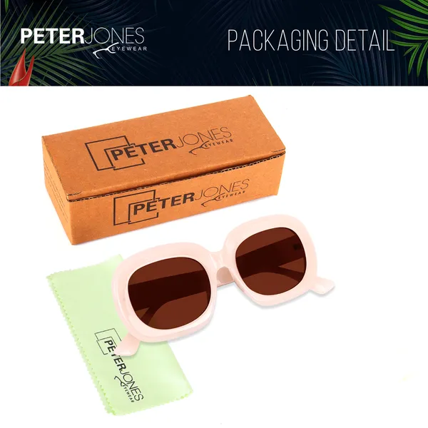 Peach_Oversized_Square_UV/UB_Protected_Sunglasses_-_For_Women_(3364P)