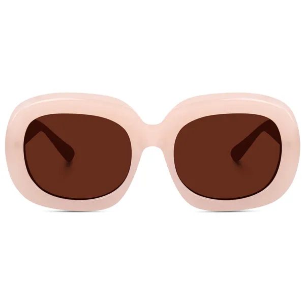 Peach_Oversized_Square_UV/UB_Protected_Sunglasses_-_For_Women_(3364P)