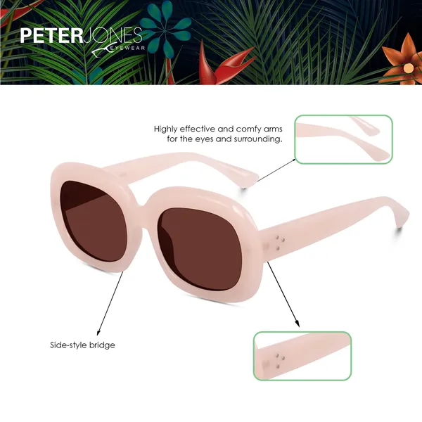 Peach_Oversized_Square_UV/UB_Protected_Sunglasses_-_For_Women_(3364P)