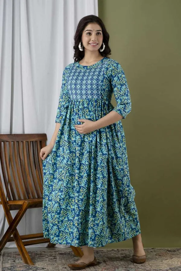 Dark_Blue_Fancy_Cotton_Gown_By_Nevisha_Style