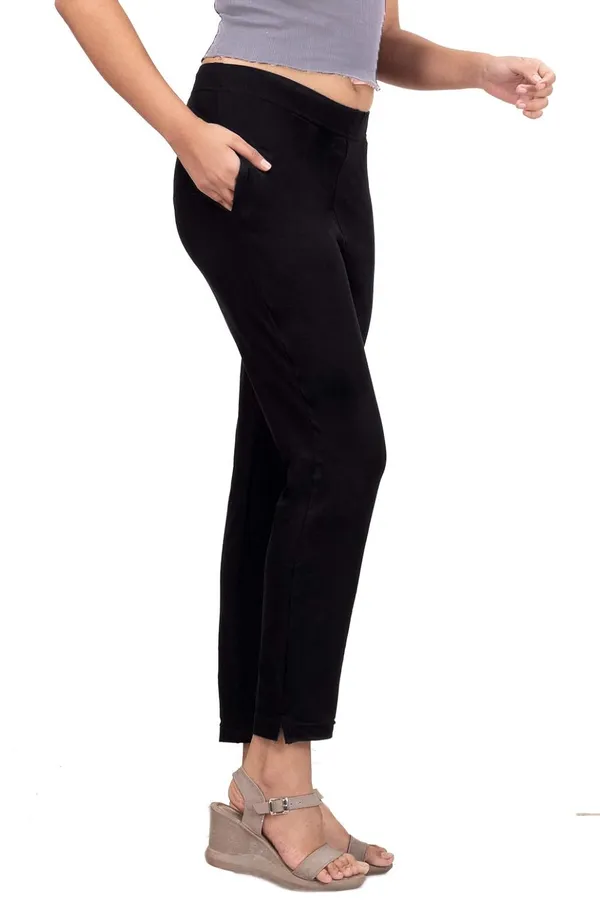 Deep_Maroon_Stretchable_Cotton_Lycra_4_Way_Kurti_Pant_For_Women