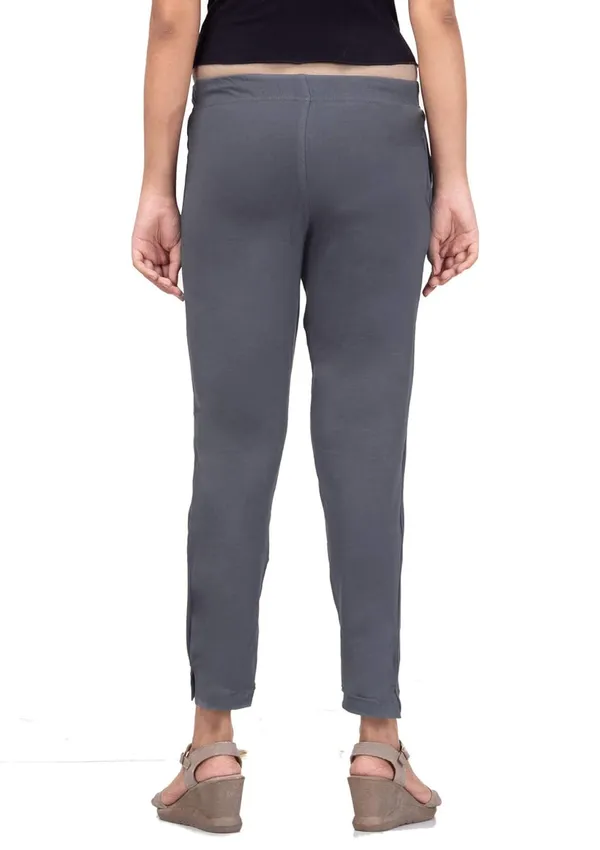 Grey_Cotton_Lycra_4_Way_Stretchable_Kurti_Pant_(__Pant/Pencil_Pant)_For_Women_With_Side_Pocket