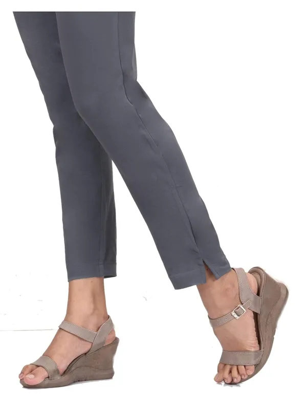 Grey_Cotton_Lycra_4_Way_Stretchable_Kurti_Pant_(__Pant/Pencil_Pant)_For_Women_With_Side_Pocket
