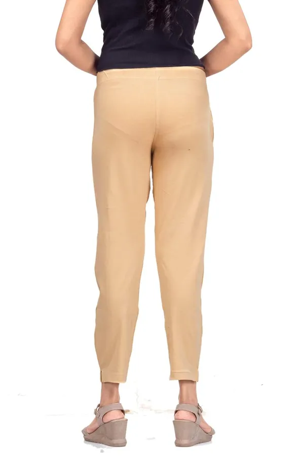 Light_Skin_Cotton_Lycra_4_Way_Stretchable_Kurti_Pant_(__Pant/Pencil_Pant)_For_Women_With_Side_Pocket